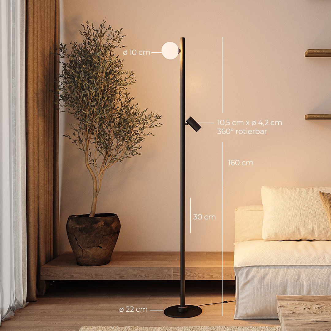 Schwarz / 1x Spot + 1x Globe + 1x Beam