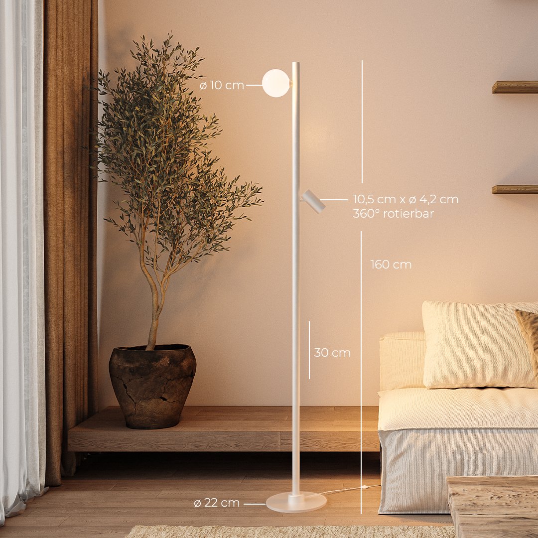 Weiß / 1x Spot + 1x Globe + 1x Beam
