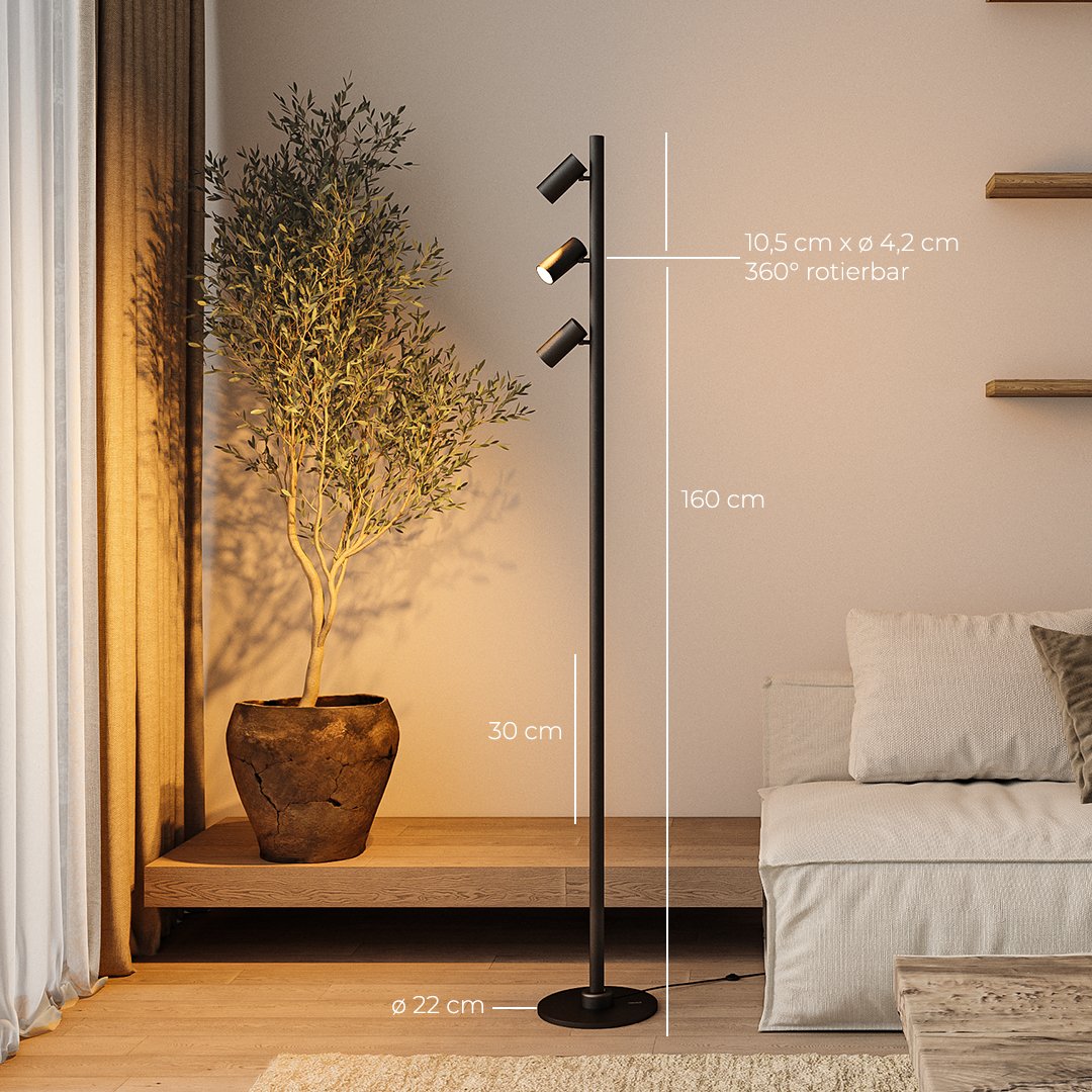 Schwarz / 3x Spot + 1x Beam