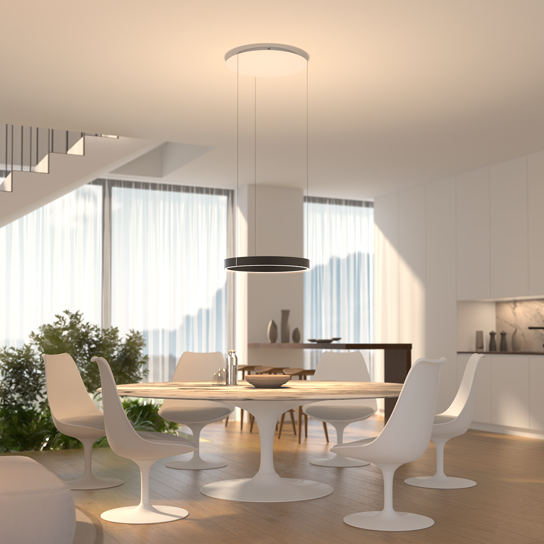 Schwarz Leder | [Stufenlos dimmbar] per Fernbedienung