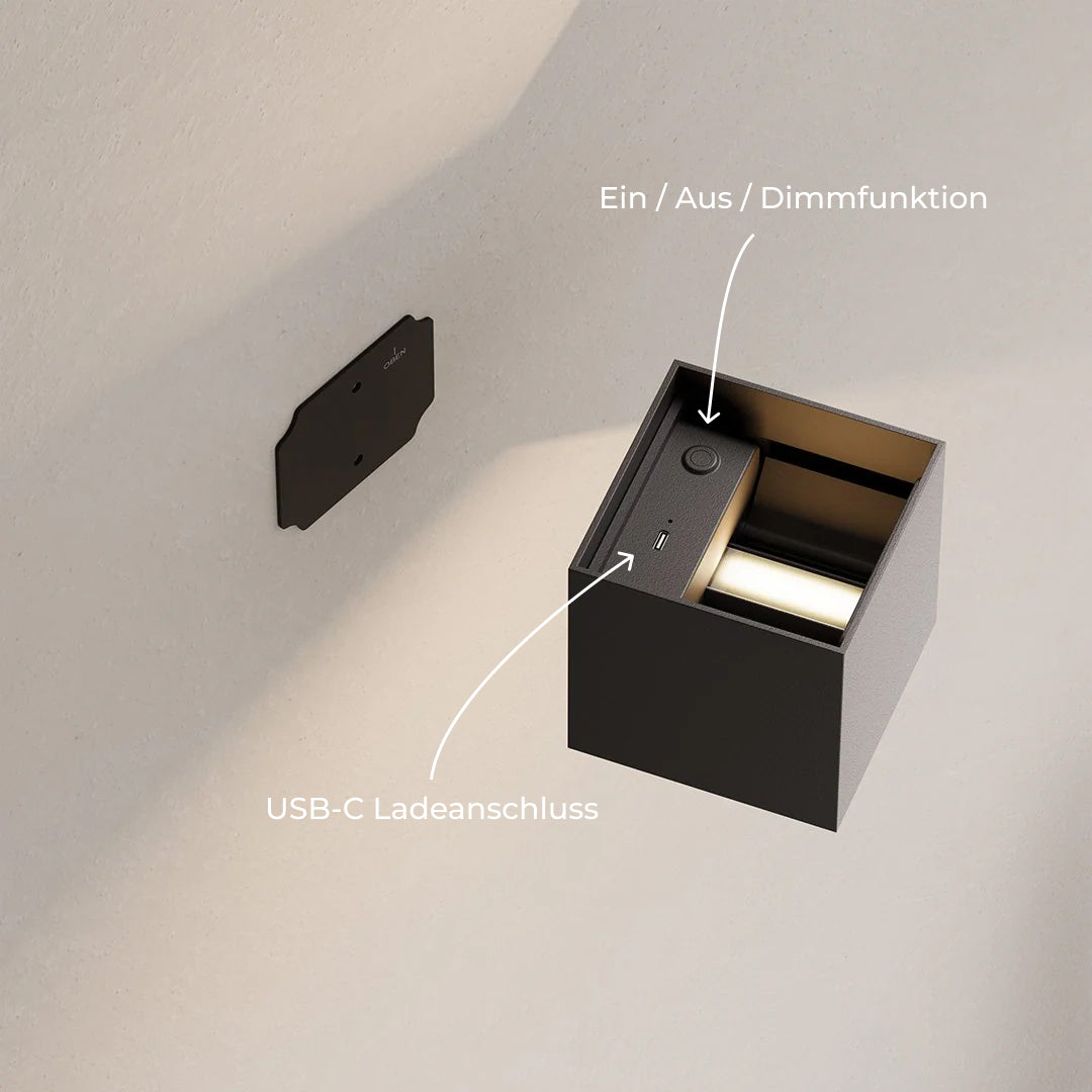 Schwarz / Akku | [dimmbar] per Fernbedienung & Touch-Knopf