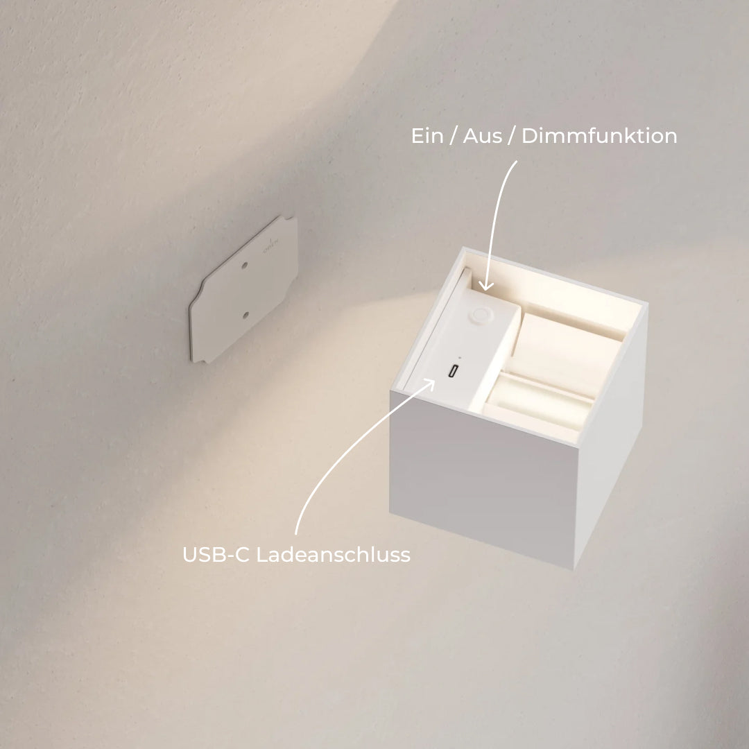 Weiß / Akku | [dimmbar] per Fernbedienung & Touch-Knopf