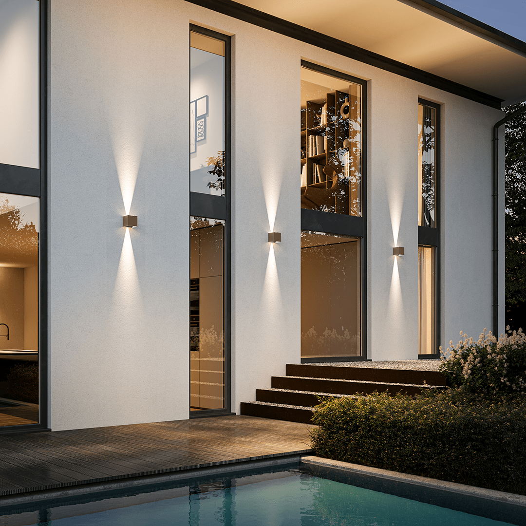 Rostbraun / Kabelanschluss | Perfekt für die [Montage an Außenwänden] IP54