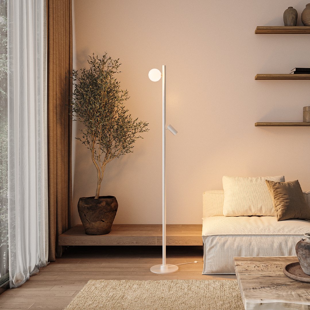 Weiß / 1x Spot + 1x Globe + 1x Beam