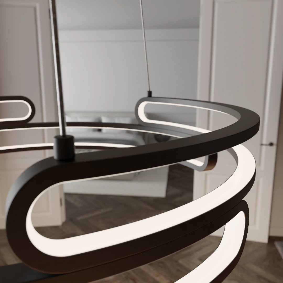 für Dimmbare - Neona Wohnzimmer & – LED-Pendelleuchte Metallisch-Gold/Schwarz Küche in Ideal